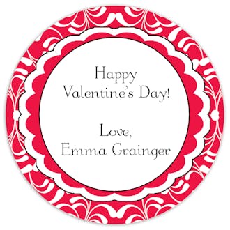 Valentine's Frilly Gift Sticker