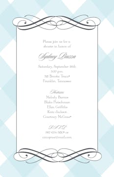 Soft Blue Plaid Invitation