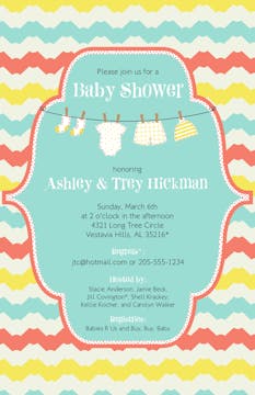 Baby Clothesline Invitation