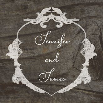 Ornate Wreath On Wood Square Gift Sticker