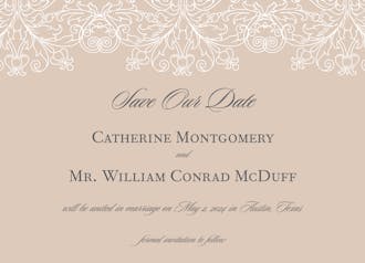 Lace Save The Date Card
