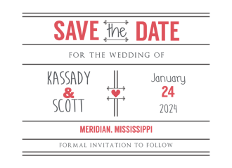 Preppy Love Photo Save The Date Card