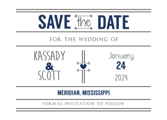 Preppy Love Save The Date Card