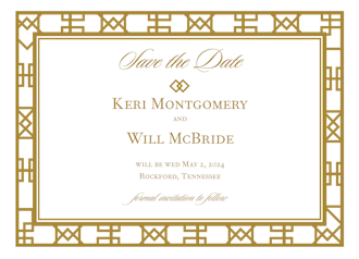 Art Deco Save The Date Card