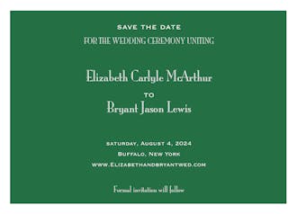 Green Svelte Save The Date Card