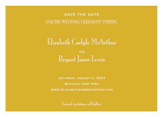 Gold Svelte Save The Date Card