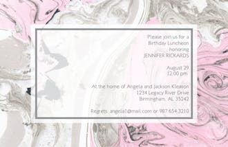 Pink and Silver Marbled Invitation