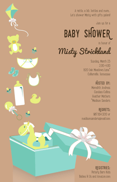 Open Baby Shower Gift Box Invitation