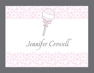 Pink Rattle Folded Notecard