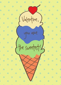 Ice Cream Cone Valentine Cards