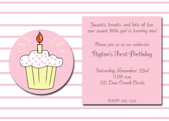 Pink cupcake invitation