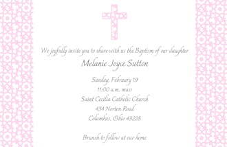 Elegant Pink Cross Invitation