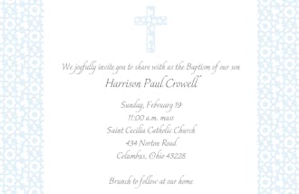 Elegant Blue Cross Invitation
