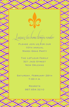 Mardi Gras invitation
