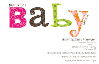 Colorful Wordplay Baby Shower Invitation