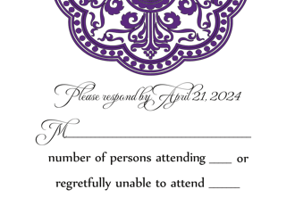 Plum Medallion information or reply card 