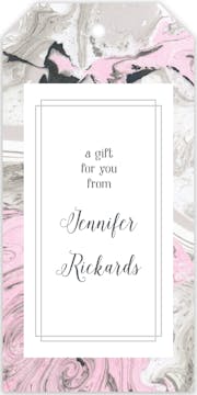 Pink And Gray Marbled Hanging Gift Tag