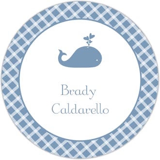 Whale Checkered Circle Gift Sticker