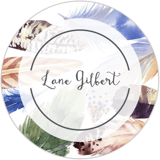 Watercolor Feathers Circle Gift Sticker