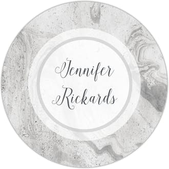 Shades Of Gray Marbled Circle Gift Sticker