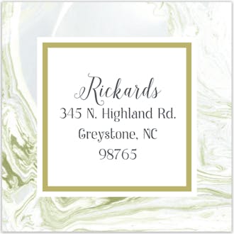Shades Of Gold Marbled Square Return Address Label