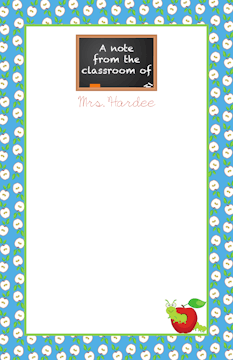 Chalkboard With Apples Border Notepad