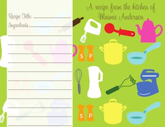 Kitchen recipe card
