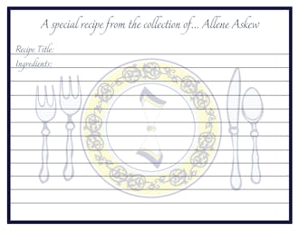 Placesetting Recipe Card