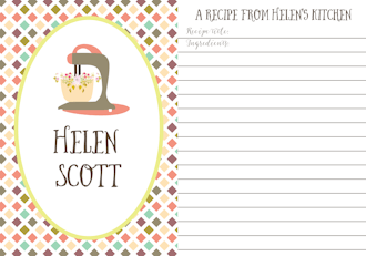 Floral Standing Mixer Recipe Card