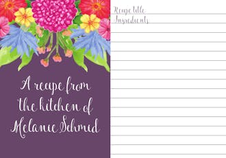 Floral Recipe Card