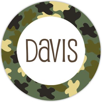 Camouflage Circular Water-resistant Label