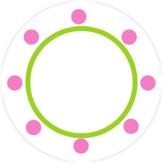 Pink and Green Dots Water-resistant Label