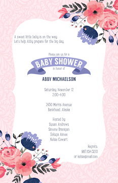 Flowery Baby Shower Invitation