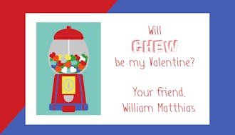 Gumball Valentine Treat Bag and Topper