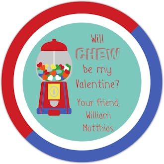 Gumball Valentine Gift Sticker