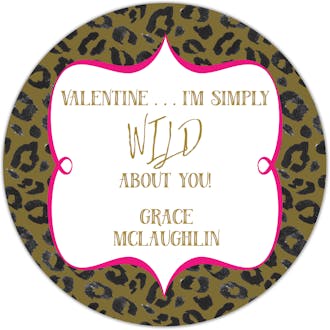 Wild Leopard Valentine Gift Sticker