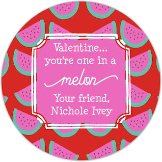 One in a Melon Valentine Gift Sticker