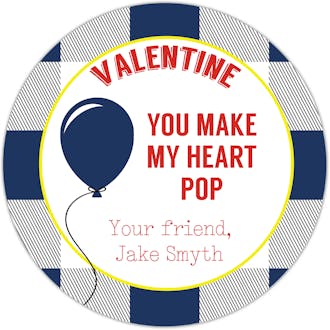Blue Balloon Valentine Gift Sticker