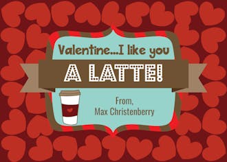 Latte Valentine Card