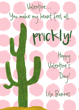 Prickly Cactus Valentine Card