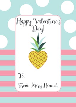 Pineapple Heart Valentine Card