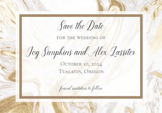 Lustrous Marble Save The Date Magnet
