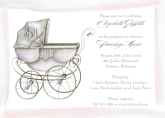 Watercolor Carriage Invitation