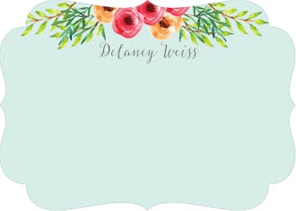 Watercolor Floral Flat Note