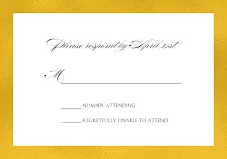 Black & Gold Reply Card