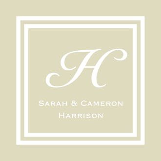 Taupe and White Initial or Monogram Enclosure Card