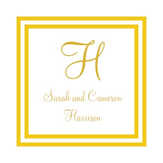Gold and White Initial or Monogram Gift Sticker