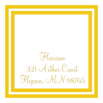 Gold and White Initial or Monogram Return Address Label