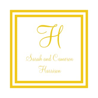Gold and White Initial or Monogram Enclosure Card