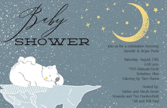 Twinkle Stars and Bears Baby Shower Invitation